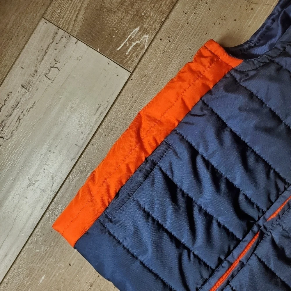 Gymboree Toddler Boys Winter Puffer Vest Size 2T-3T Blue Orange EUC